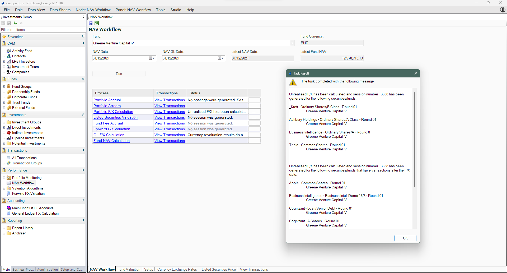 NAV workflow